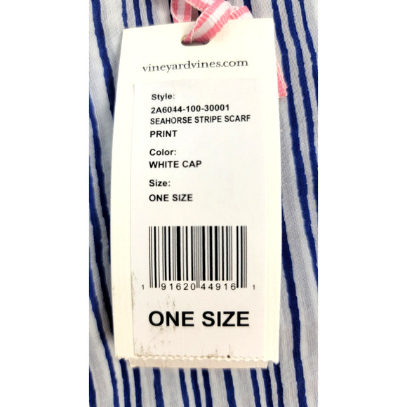 New Vineyard Vines Seahorse Stripe Cotton Silk Scarf Wrap NWT MSRP $88 - Picture 10 of 10